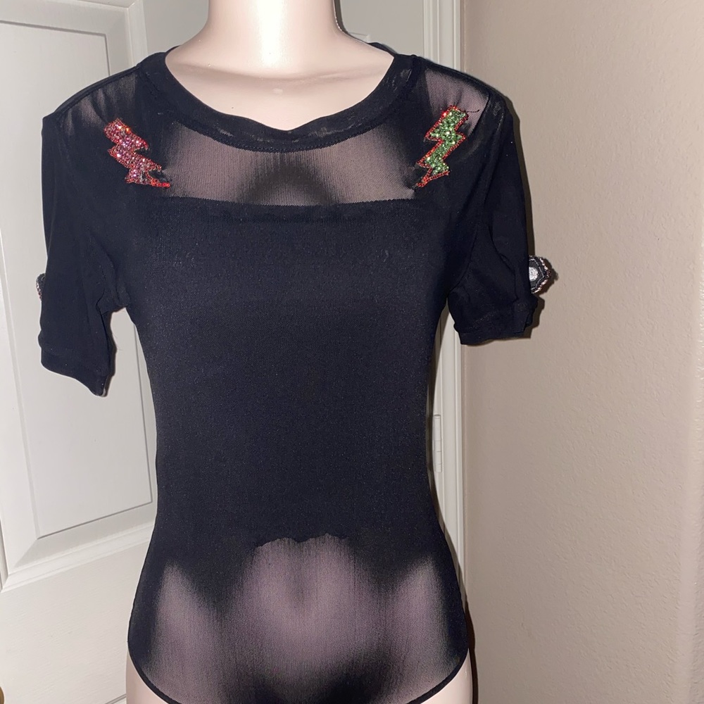 Black Mesh Body Suit